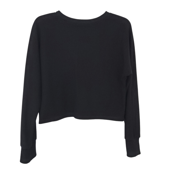 Black Sweatshirt Medium Juniors Waist Length Excellent Condition - Picture 1 of 4